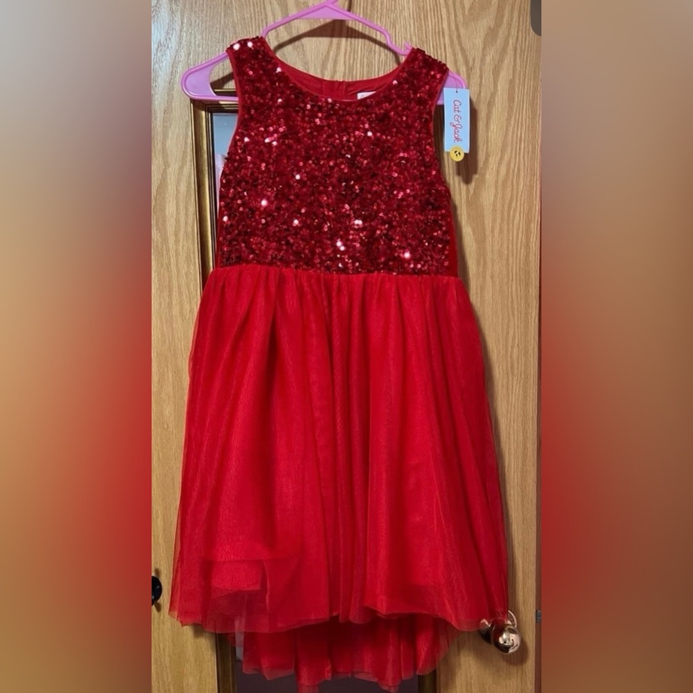 NWT Beautiful red sequin girls dress.